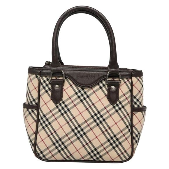 Burberry Nova Check Beige Canvas Handbag (Pre-Owned) - Picture 1 of 16
